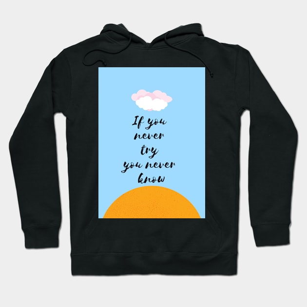 If you never try you never know Motivational Quote Hoodie by monicasareen